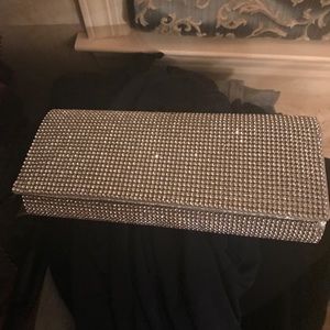 Silver crystal evening purse